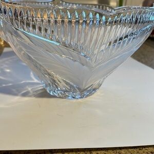 Beautiful  Heavy Pressed Glass Bowl - Perfect for Your Holiday Dining Table!
